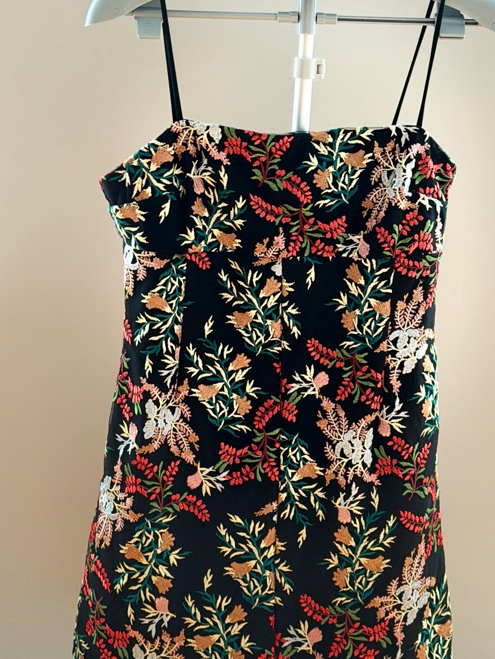Urban Outfitters Black Floral Embroidered Mini Dress - Picture 3 of 8